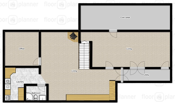 Basement floor plan before