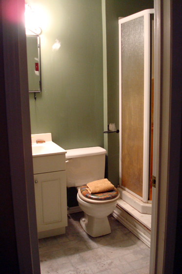 Basement bathroom before