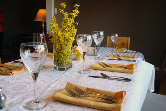 Table set ready for guests