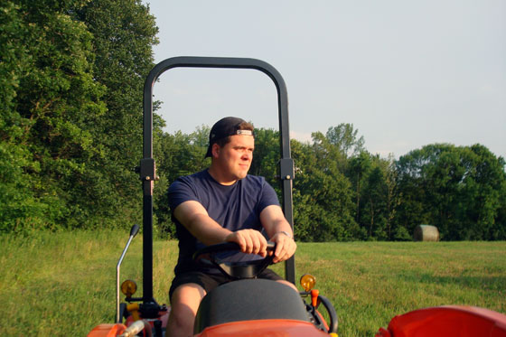 Matt mans the wheel of the Kioti CS2410