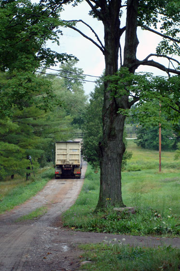 Hauling a garbage bin