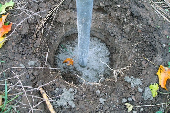 Flag pole in concrete