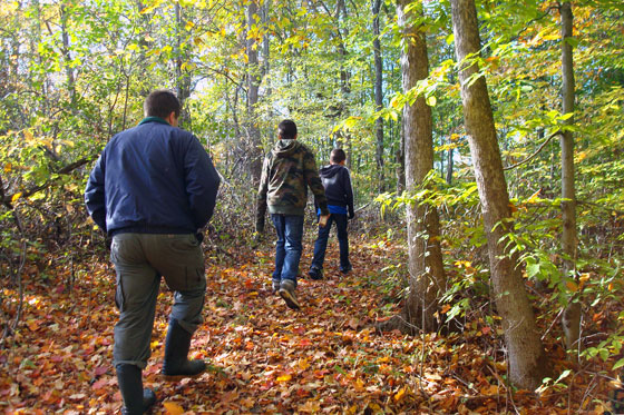 Hiking in the forest