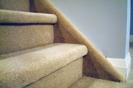 Carpeted stairs