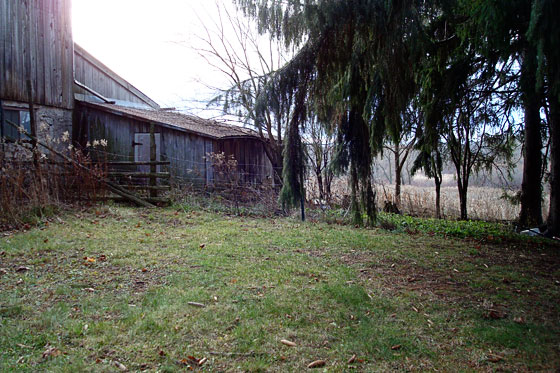 Chicken coop lean to on the side of the barn
