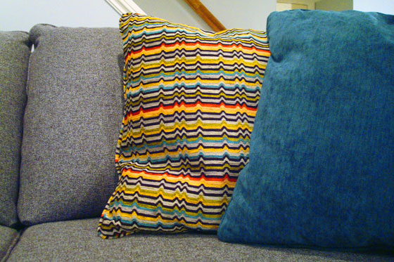 Retro striped cushion