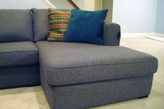Chaise extension on a sectional