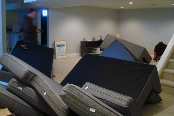 Sectional pieces prior to assembly