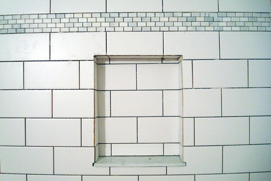 Tiled shower niche