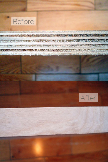 Finishing a plywood edge with oreglued veneer edging