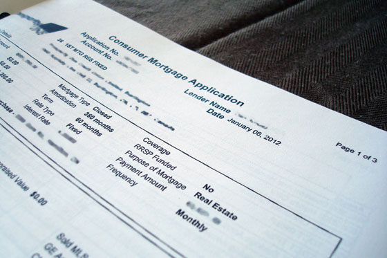 Consumer mortgage application