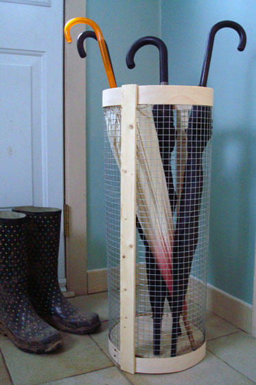 Rustic DIY umbrella stand