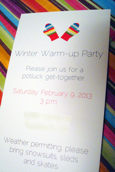 Winter warm-up party invitation