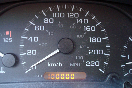 Odometre at 100,000
