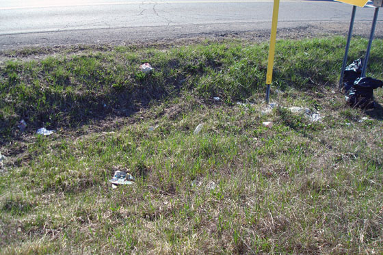 Trash in the ditch