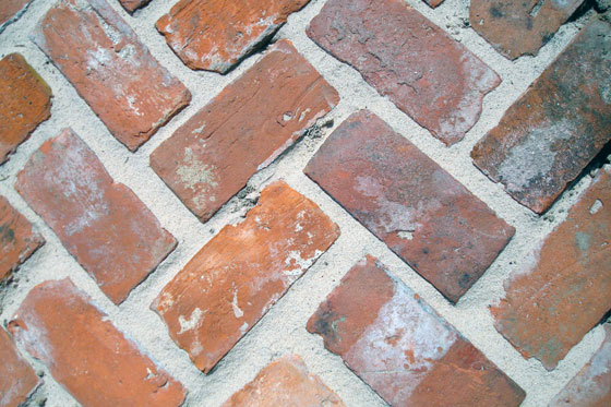 Bricks laid in a herring bone pattern