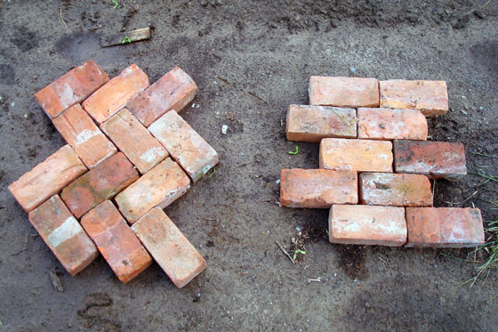 Herring bone brick walkway