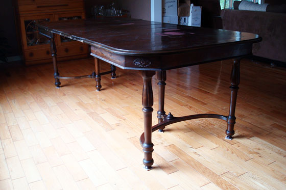 Antique dark wood dining table