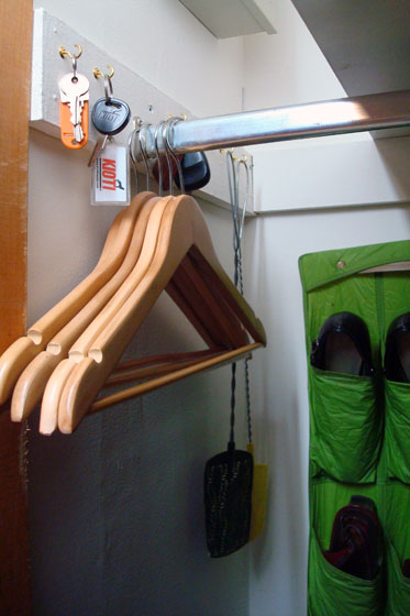 Key storage in a closet