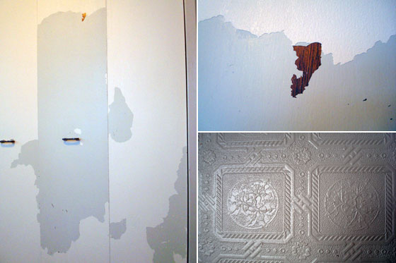 Chipped paint on bifold closet doors