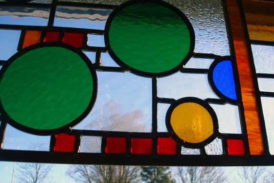 Frank Lloyd Wright Stained Glass TREE of LIFE Panel Hanging 8 x13.5