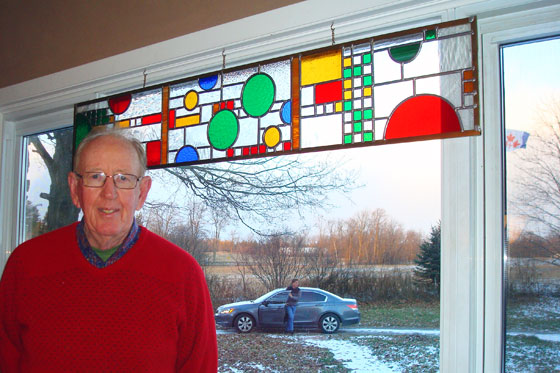 Coonley playhouse Frank Lloyd Wright inspired stained glass panel