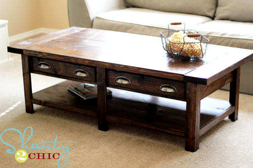 Pottery Barn Benchwright inspired coffee table from Ana White