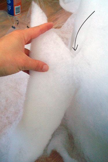 Upholstering a round foot stool