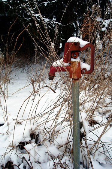 Snow capped water pump