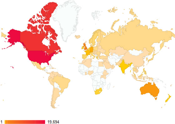 Blog views by country