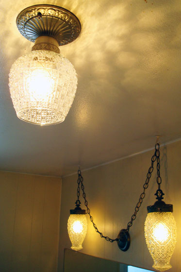 Vintage cut glass light fixtures