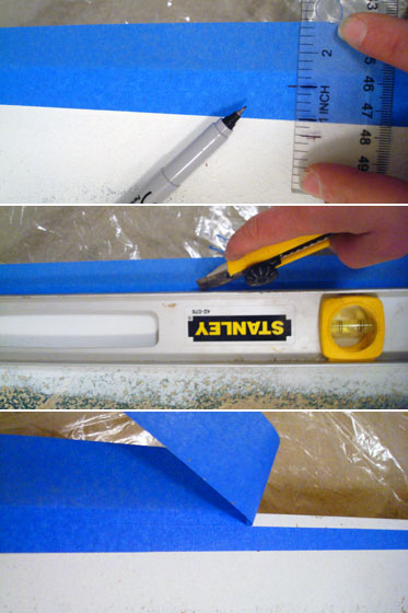 Cutting painters tape to narrower width