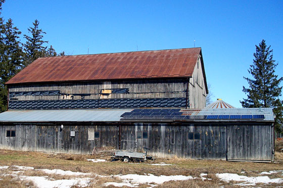 Solar panel install on the barn roof