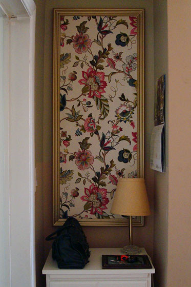 Fabric covered bulletin board