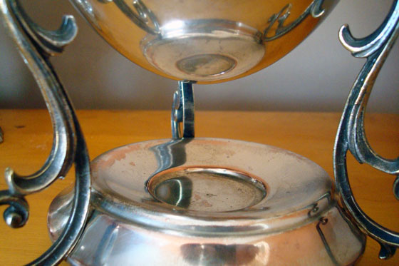 Antique silver egg coddler