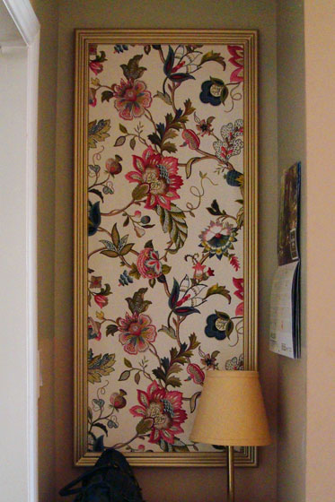 Fabric covered bulletin board