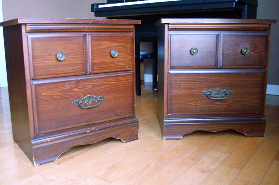 Two vintage night stands