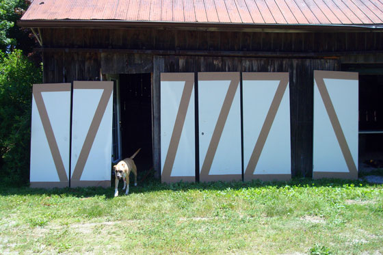 Making slab doors into barn doors