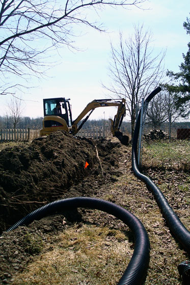 Trenching for solar panels