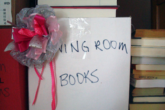 Bow on box of books
