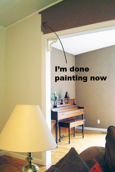 Half-painted living room