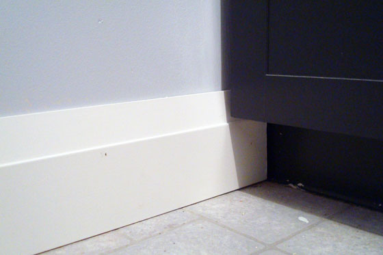 Baseboard in the laundry room