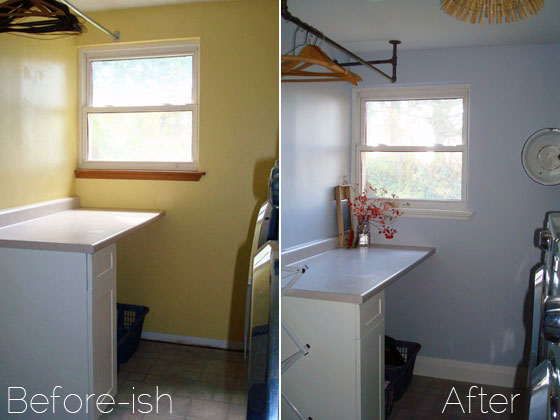 Laundry room before and after