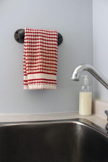 Towel rack made out of pipe fittings