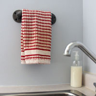 Towel bar made out of pipe