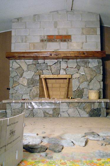 Fireplace two weeks in to construction