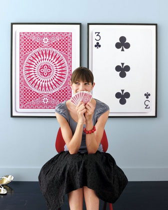 Playing card posters as wall art