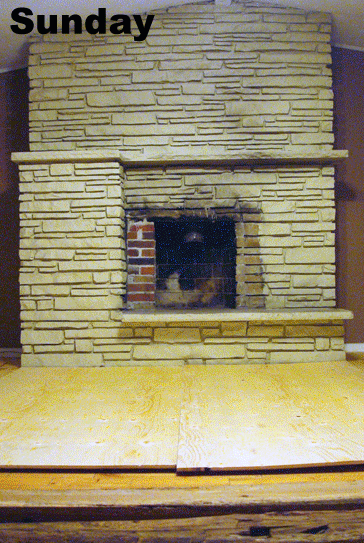 Fireplace renovation animated gif