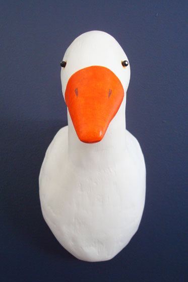 Paper mache goose head