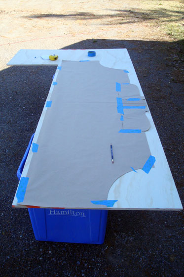 Cutting out the headboard